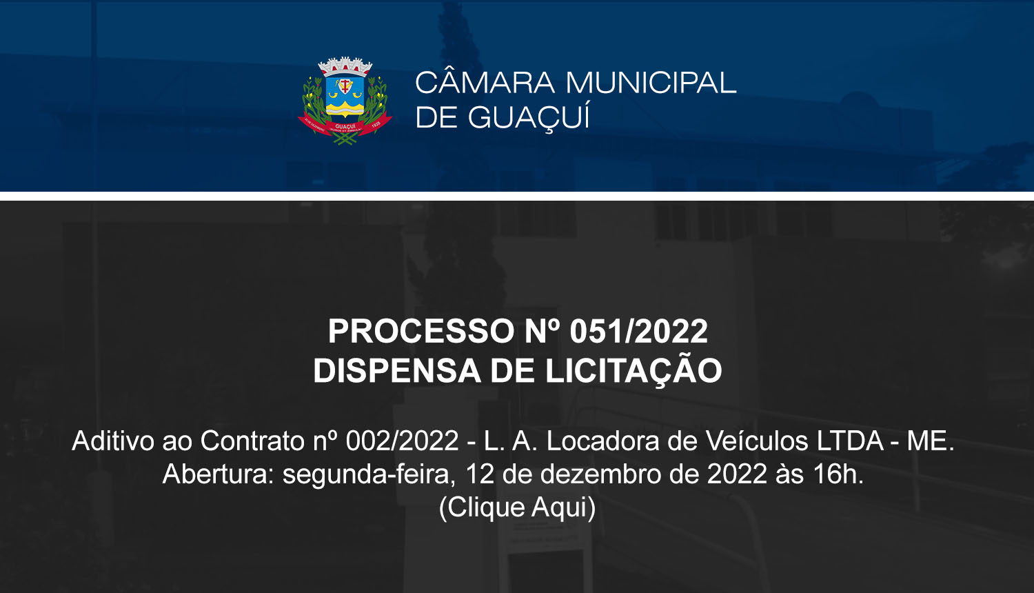 DISPENSA DE LICITAÇÃO.